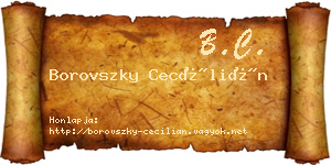 Borovszky Cecílián névjegykártya